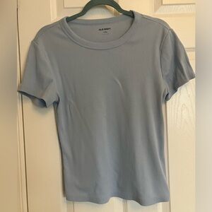 Old Navy Light Blue Ribbed T-Shirt